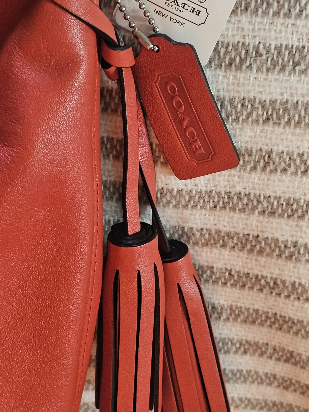 Coach Red Leather Hobo Bag
